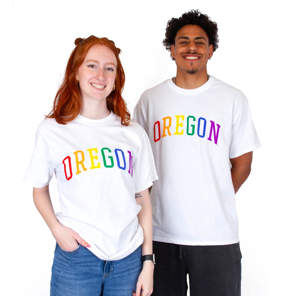 Arched Oregon, McKenzie SewOn, White, Crew Neck, Men, Unisex, 2023, T-Shirt, 730469